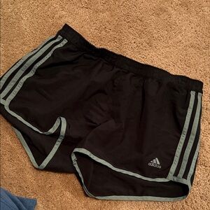 Adidas Women’s Black Shorts with Gray Stripes